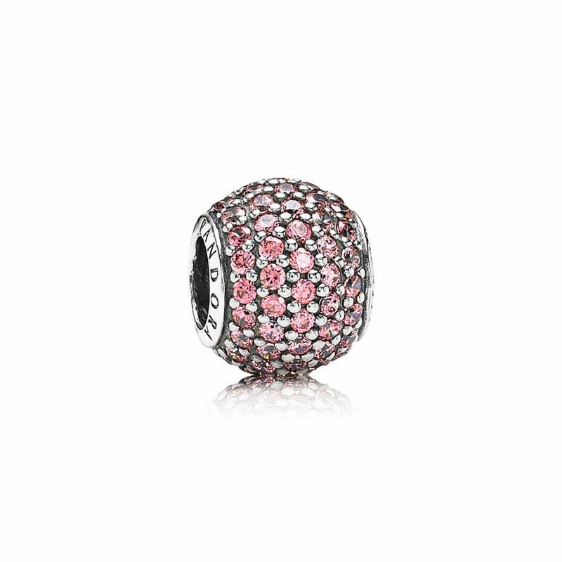 Pandora Pavé Lights Charm - Sterling Silver/Pink/Cubic Zirconia - Canada | TL2176SR